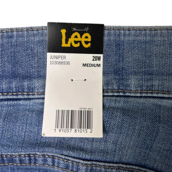 NWT Lee Flex Motion Juniper Jeans Regular Fit Straight Leg Mid Rise Women's 20W - Picture 6 of 10